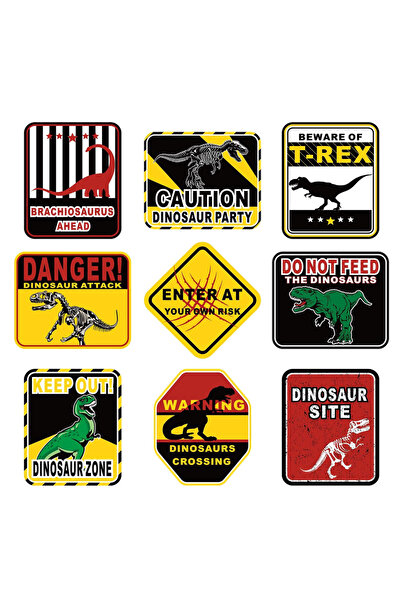 Choice yellow 18Pcs Dinosaur Birthday Decoration Jurassic Paper Signs Jurassi...