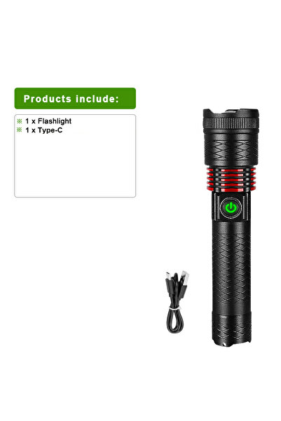 Choice مصباح يدوي LED عالي الطاقة قابل لإعادة الشحن، بقوة 2000000 لومن، مقاوم...