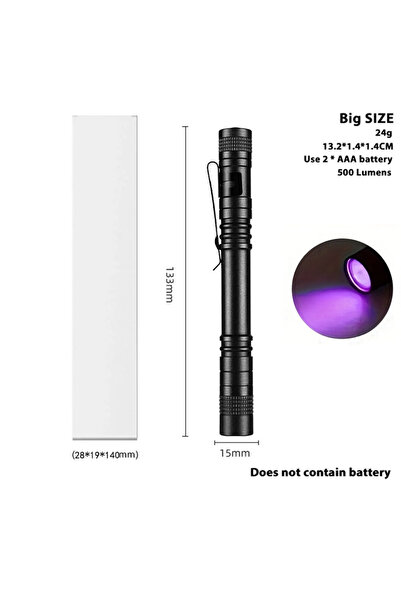 XIWANGFIRE مصباح يدوي LED بالأشعة فوق البنفسجية 395 نانومتر، بؤرة ثابتة طويلة...