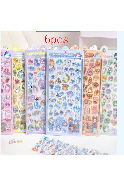 Choice ملصقات ماسية ثلاثية الأبعاد صغيرة الحجم (6 أو 5 قطع) بتصميم كرتوني بار...