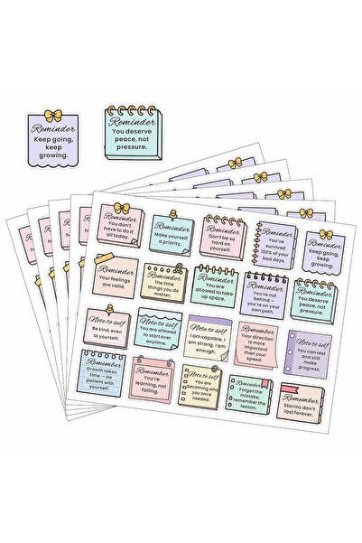 Choice ملصقات تذكيرية تحفيزية متعددة - 100 قطعة من ملصقات اقتباسات بألوان الب...