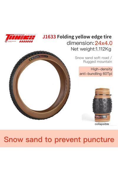 Choice J1633 24x4.0 Yellow TANKE Anti Puncture Snow Beach Bicycle Tire MTB An...
