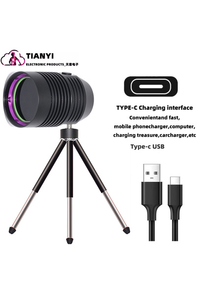 Choice مصباح يدوي يعمل بالأشعة فوق البنفسجية بقوة 20 واط، مزود بشحن USB، وبؤر...