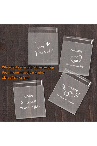 Choice 10cm 100Pcs 100Pcs Happy Clear Bags Self Adhesive Candy Cookie Bakery ...
