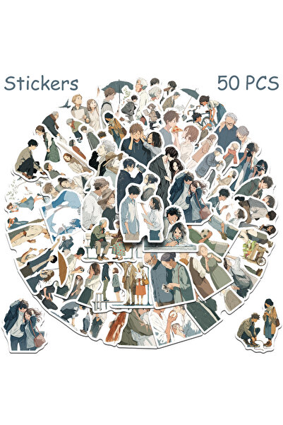 Choice ٥٠ قطعة من ملصقات "لحظات لطيفة" بنمط الأنمي، مناسبة للهواتف المحمولة، ...