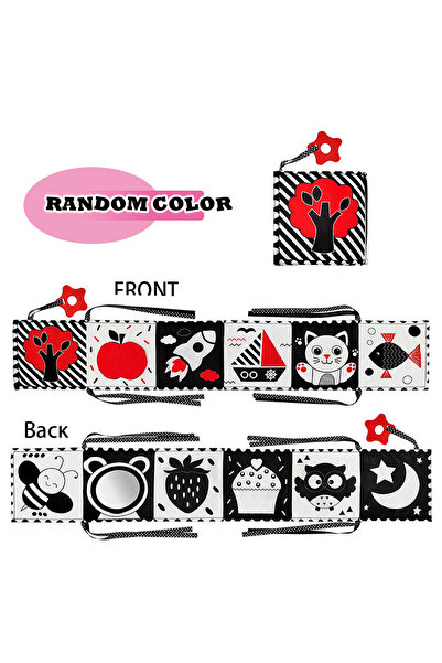 Choice كتب قماشية ناعمة للأطفال بنقشة الفواكه، قابلة للطي والغسل، ذات تباين ع...