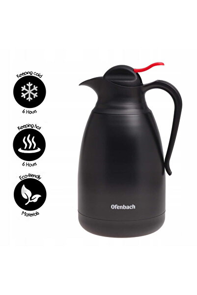 Kamille Thermos 1.5L Stainless Steel Vacuum Insulated, Automatic Lid