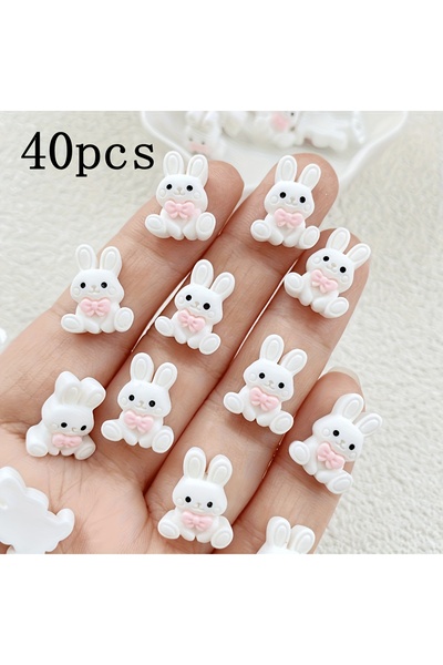 Choice 40pcs 16/40 Pcs Cute Mini Resin Bunny Miniatures, Tiny Rabbit Figures ...