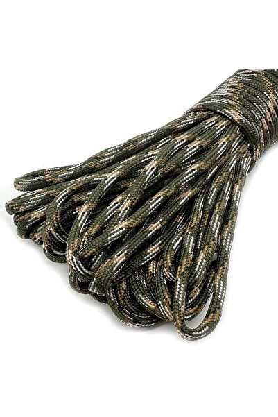 Choice حبل باراكورد مموه باللون الأخضر العسكري، قطر 4 مم، طوله 31 مترًا، مزود...