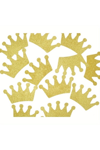 Choice Gold 50pcs Gold Glitter Crown Confetti - Sparkling Party Decorations f...