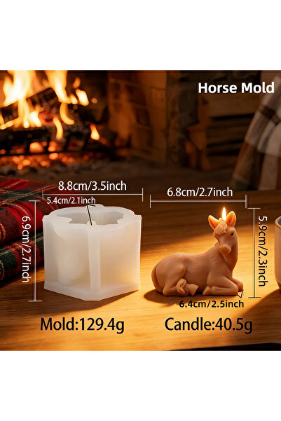 Choice قالب ثلاثي الأبعاد على شكل حصان صغير، قالب سيليكون لصنع الشموع، قالب ع...