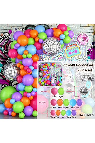 Choice As Picture style-1 80pcs 80s Music Themed Balloon Garland Arch Kit, Gu...