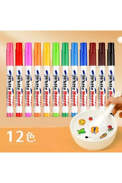 Choice 12 قلم تحديد عائم بألوان متعددة، أقلام سبورة بيضاء سحرية، قابلة للمسح ...