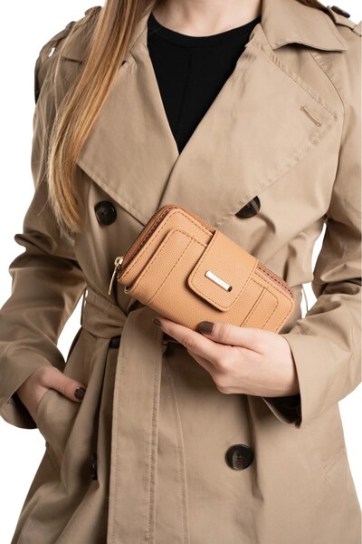 Newish Polo Women's Zippered Striped Portfolio Wallet with Flap and Zipper, V...