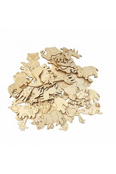 Choice 40MM-50MM 50pcs 50PCS Cute Blank Wood Slices Unfinished Wooden Animal ...