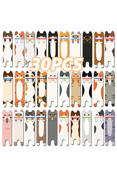 Choice 30pcs 30pcs Double-sided Cat Bookmarks Students Reading Books Labeling...