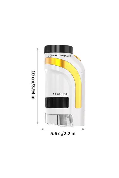 Choice مجهر جيب ذهبي للأطفال، تكبير من 50x إلى 300x مع ضوء LED، مجهر رقمي محم...