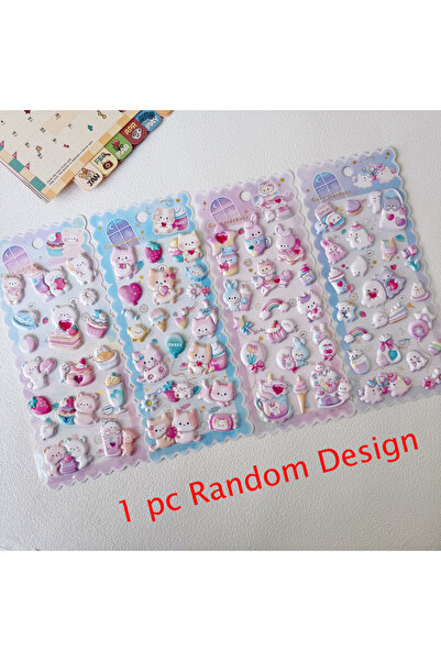 Choice قطعة واحدة من ملصقات الفوم ثلاثية الأبعاد بتصميم عشوائي لرسومات قطط وأ...