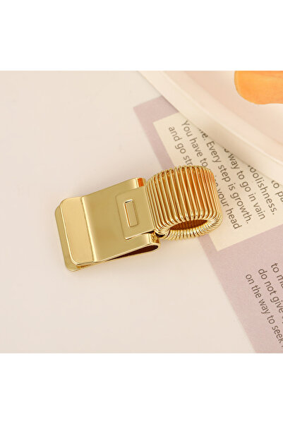 Choice مشبك قلم معدني ذهبي شديد التحمل، قطعة واحدة، مزود بنابض - مشبك ورق دفت...