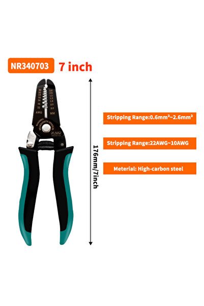 Choice NR340703 كماشة تجريد الأسلاك AMR مقاس 7 بوصات، أدوات متعددة الوظائف لق...