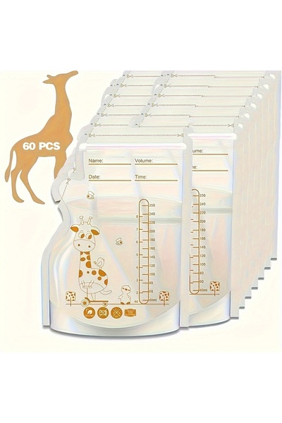 Choice 60pcs 100/60/30pcs pack, 8oz/250ml Breast Milk Storage Bags, Double-se...
