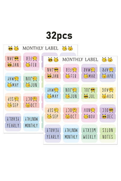 Choice 32pcs 32pcs Monthly Planner Tabs - Adhesive Index Stickers for Planner...