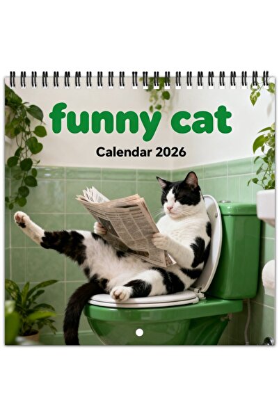 Choice 1pc 2026 Fun Cat Calendar - December Wall Mounted Calendar with Hangin...