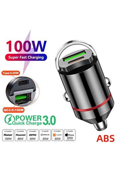 choice2 شاحن سيارة صغير PD-100W 100W/200W QC3.0 PD 12-24V ولاعة شحن سريع شاحن...