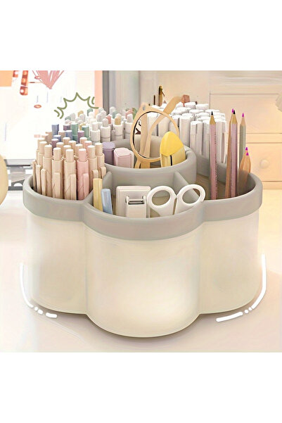 Choice حامل أقلام أبيض دوار لطيف بزاوية 360 درجة، قطعة واحدة، سعة كبيرة، متعد...