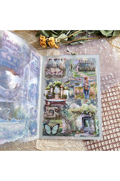Choice D 20Sheets Vintage PET Stickers Books for Scrapbooking Retro Art Craft...