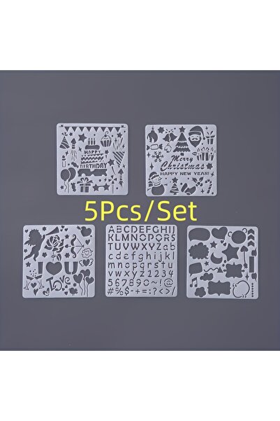 Choice 5Pcs 5pcs/set square hollow template lace ruler painting DIY handmade ...