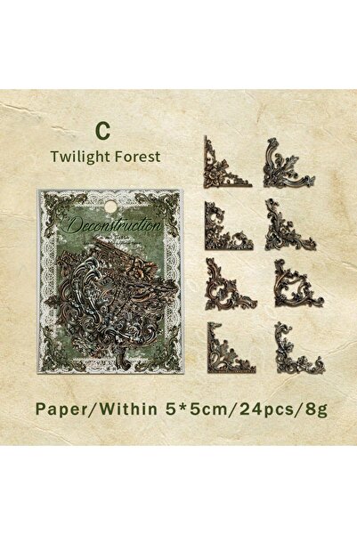 Choice مجموعة من 24 قطعة من ملصقات الزوايا الجمالية ذات الطابع العتيق، ملصقات...