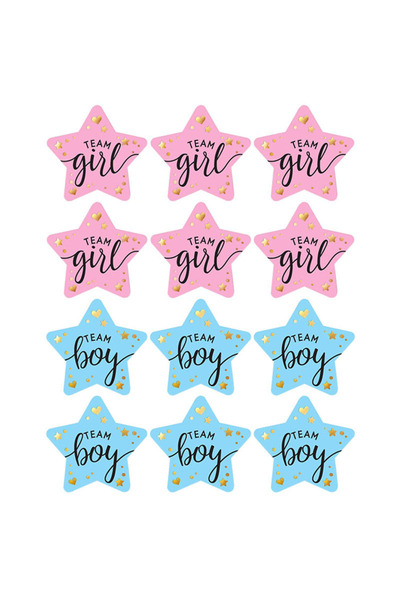 Choice نمط آخر أ، 60 قطعة من ملصقات الكشف عن جنس المولود باللونين الوردي والأ...