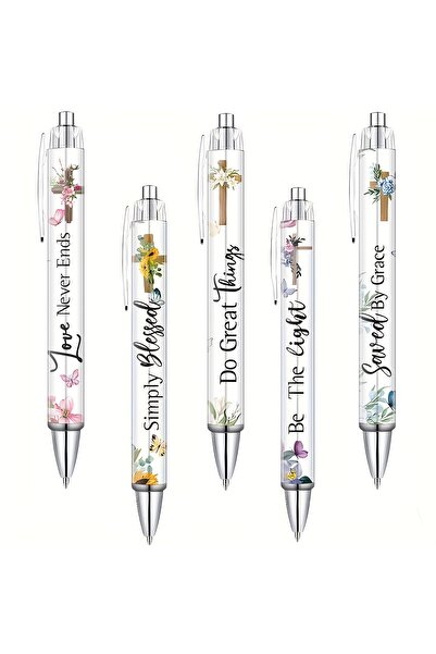 Choice 5Pcs 5 Pcs Christian Inspirational Quotes Ballpoint Pen Set - Men's an...