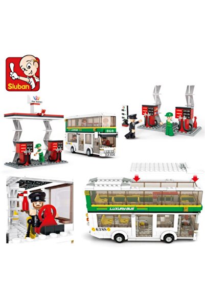 Choice 0339 بدون صندوق، 403 قطعة، سلوبان 0331، حافلة مدرسية خضراء آمنة ذات طا...