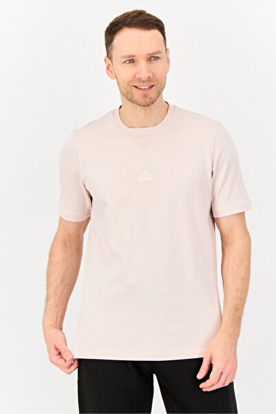 adidas Men Sportswear Fit Short Sleeves Running T-Shirt, Light Pink