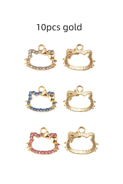 Choice 10 قطع ذهبية من رومدون، 10 قطع من تعليقات سانريو هيلو كيتي اللطيفة لصن...