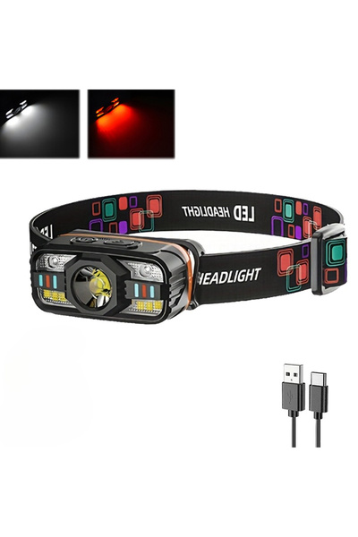 Choice3 مصباح أمامي LED قوي واحد، يعمل بدون استخدام اليدين، مزود بمستشعر حركة...