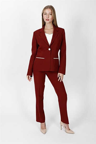 ÖNDER ÖZSOY Garnili Single Button Classic Jacket & Pocketed Pipe-Leg Trousers...