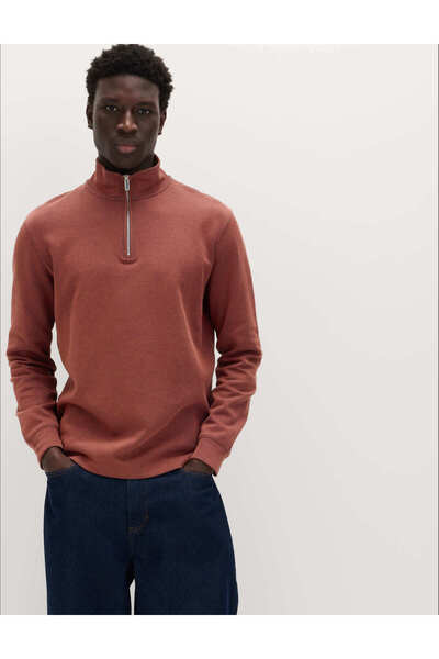 Marks & Spencer Pamuklu Karışımlı Yarım Fermuarlı Sweatshirt