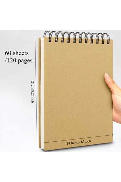 Choice Flip up 1pc 1pc 60 sheets/120pages Vintage Kraft Paper Spiral Notebook...