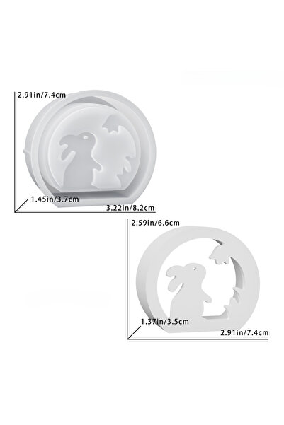 Choice3 02 molds DIY Easter Bunny Hollow Candle Holder Resin Mold Desktop Orn...