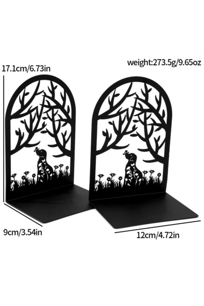 Choice B343 Creative black metal book stand - arched with animal and floral o...