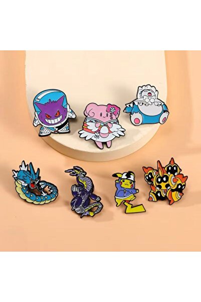 Choice مجموعة دبابيس مينا مكونة من 7 قطع، تتضمن دبابيس بوكيمون بيكاتشو وكلاود...