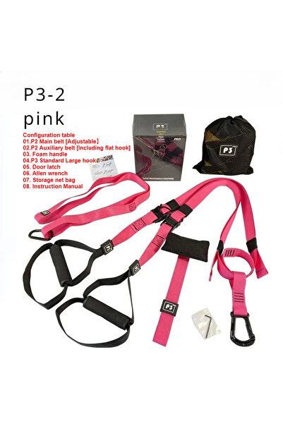 Choice P3-2 Pink 1Set Suspension Training Strap Fitness Strength Power Suspen...