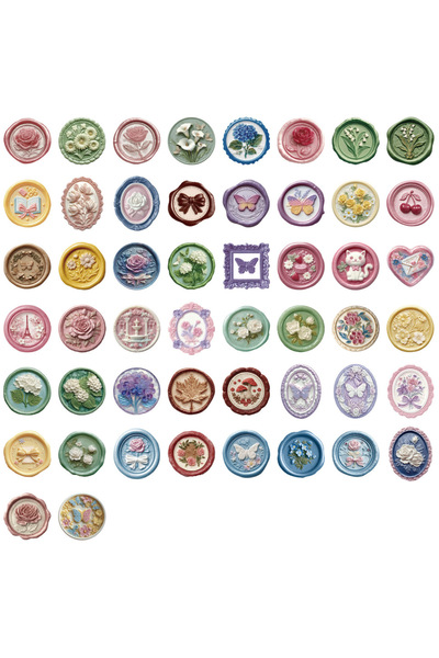 Choice 50 قطعة من ملصقات ختم كرتونية بارزة، شفافة، مقاومة للماء، مصنوعة من ما...