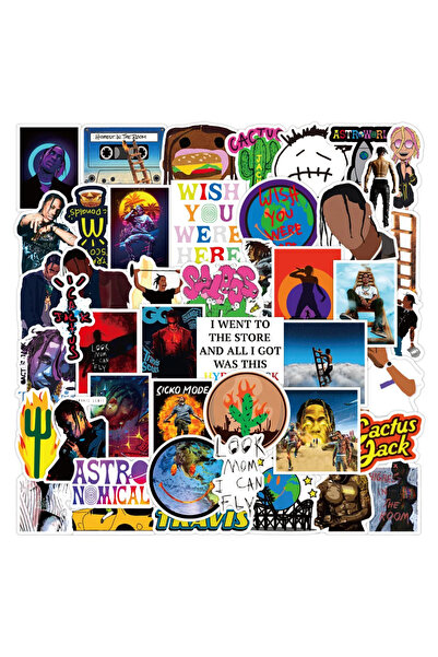 Choice ٥٠ قطعة من ملصقات مغني الراب ترافيس سكوت الرائعة للدراجات، وألواح التز...