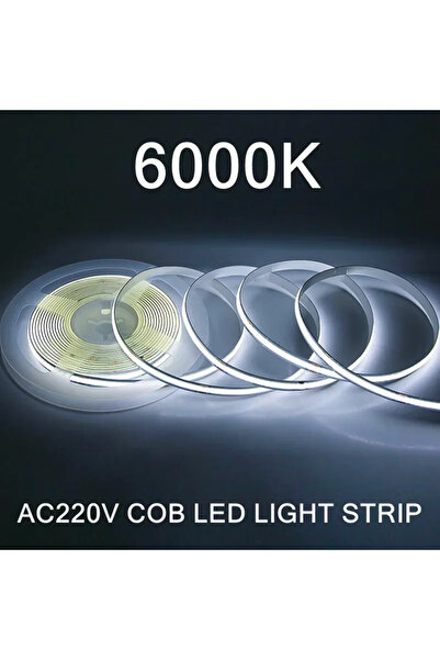 Choice 5m AC 220V 6000K-White 220V COB LED Strip Light Flexible Tape Lights N...