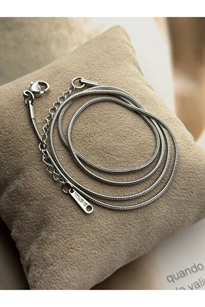 roshel Tarnish Resistant Steel Snake Chain Silver Color Italian Chain 45 Cm/ ...