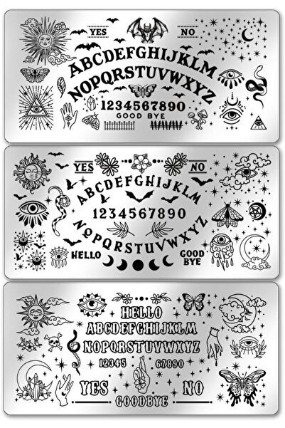 Choice AECH011-02639 3pcs Divination Nail Art Templates Sun Moon Star Nail St...